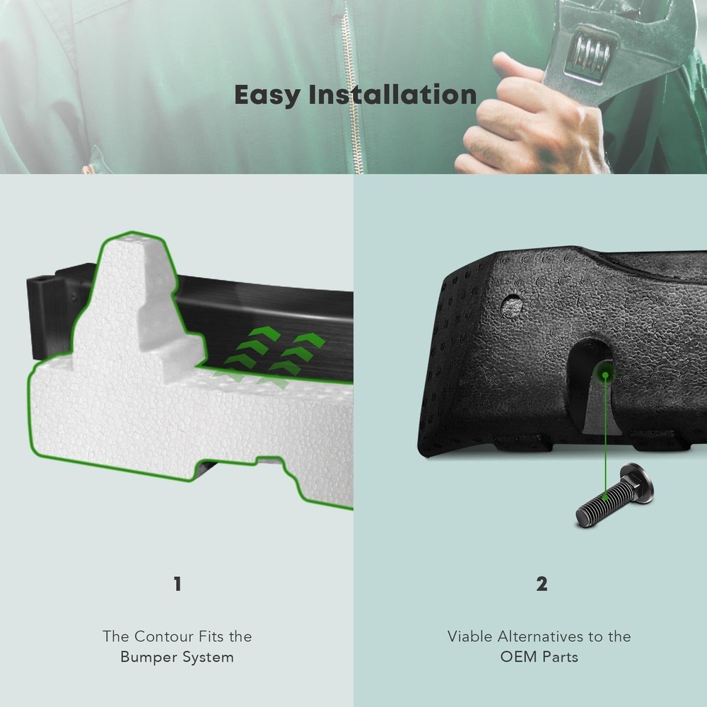 Front Bumper Absorber for Outlander 2007-2009 White