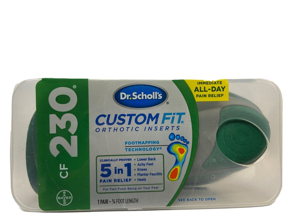 dr scholls custom fit orthotic inserts 230 scuffed packaging