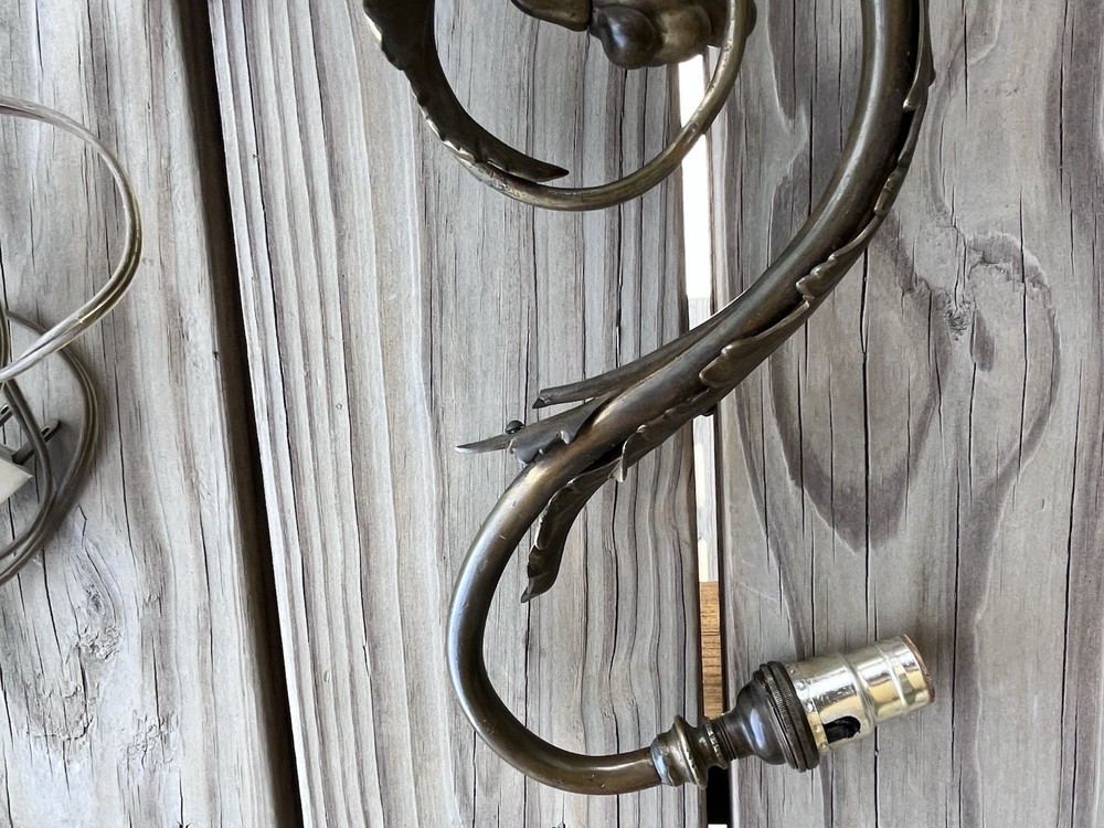 Victorian Era Brass Lamp Wall Mount