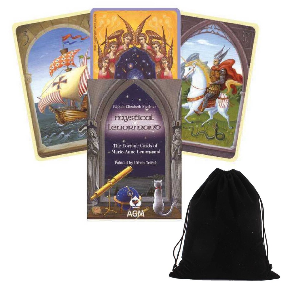 MYSTICAL LENORMAND DECK CARDS DECK ORACLE ESOTERIC FORTUNE AGM WITH VELVET BAG