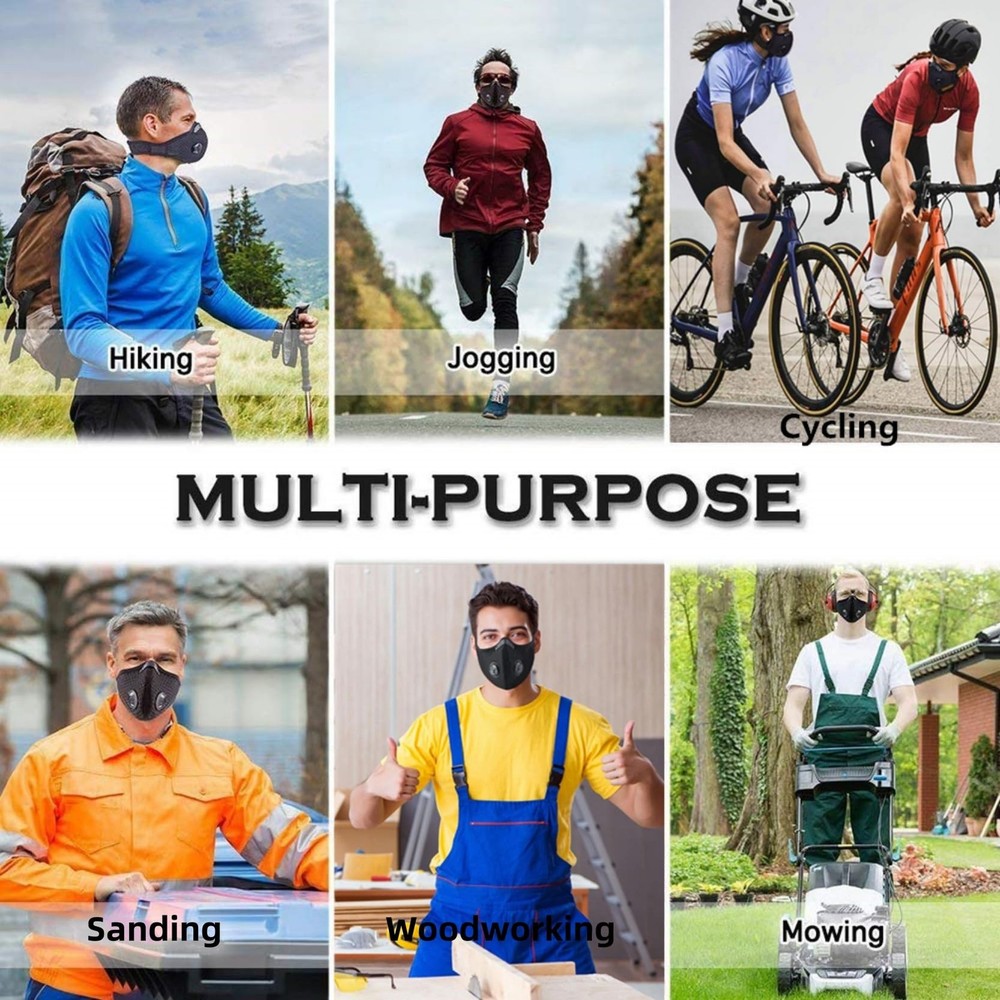 Loops Painter Face Dust Mask,Reusable Extra with 8 Activated Carbon Filters 2...