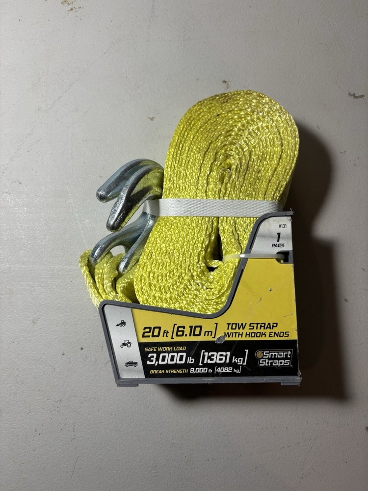 1 Smart Straps 2in X 30ft Tow Strap With Hook Ends *3000 Lbs* Item