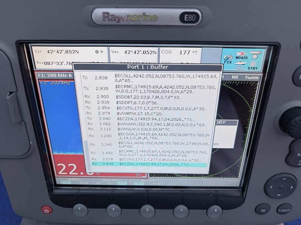 Raymarine E80 Classic GPS Chartplotter Multifunction Display W/ Cover; Tested