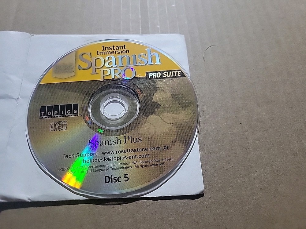 Instant Immersion Spanish Pro Suite DISC 5 ONLY - CD-ROM - PC -Replacement Disc