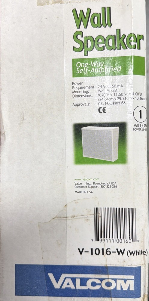 Valcom V-1016-W Speaker System - White -New