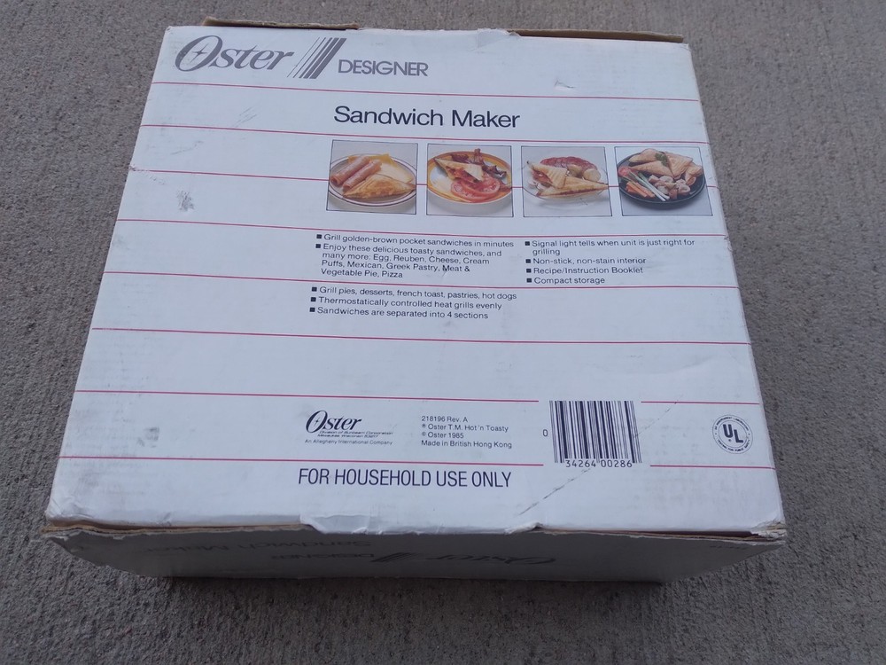 Vintage Oster Designer Sandwich Maker NEW