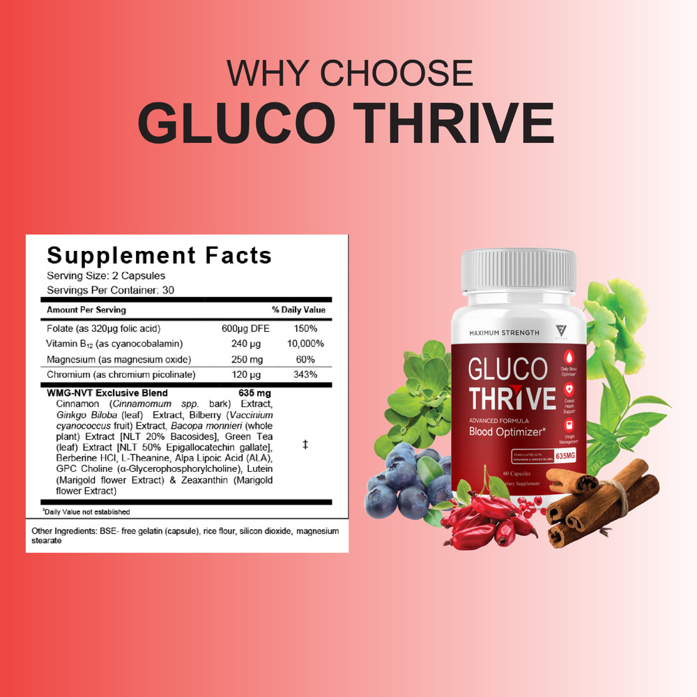 Gluco Thrive Capsules, Gluco Thrive Advanced Formula (60 Capsules)