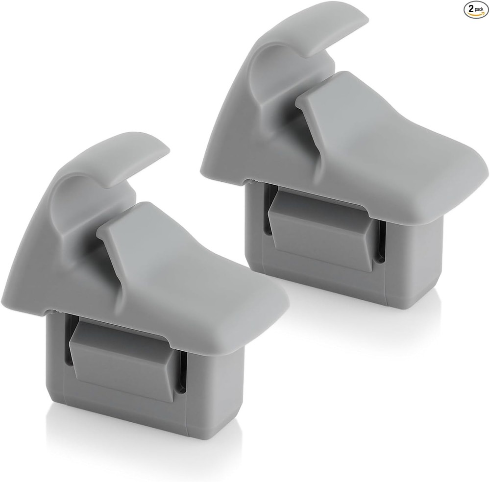 2pcs Grey Sun Visor Holder Clip MR654343, Car Sun Visor Hook Clip Bracket Hanger