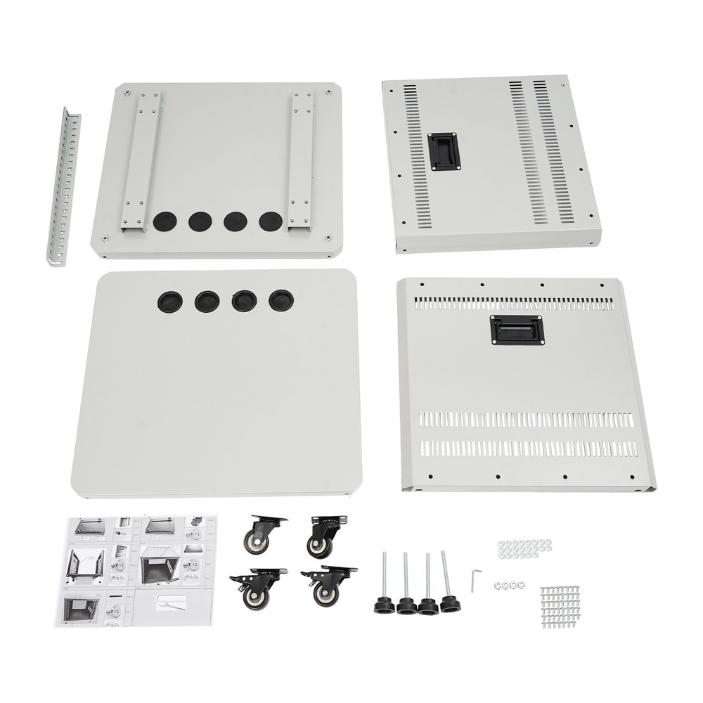 9U Server Rack Rectangular Server Rack Cabinet Rolling Studio Rack Case Grey NEW