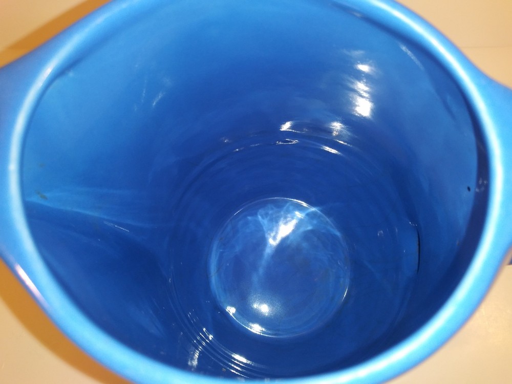 Bright Blue Art Pottery Stoneware Pitcher