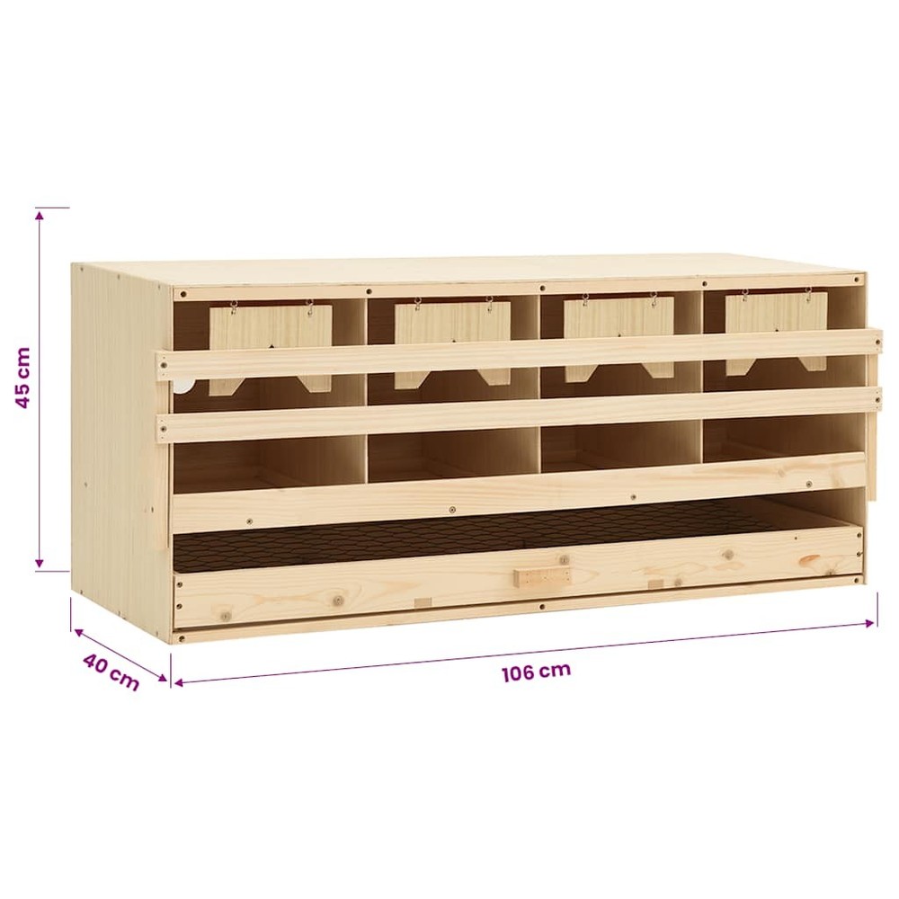 Chicken Nesting Boxes 4 Compartments Hen Laying Nest Solid Wood Pine vidaXL