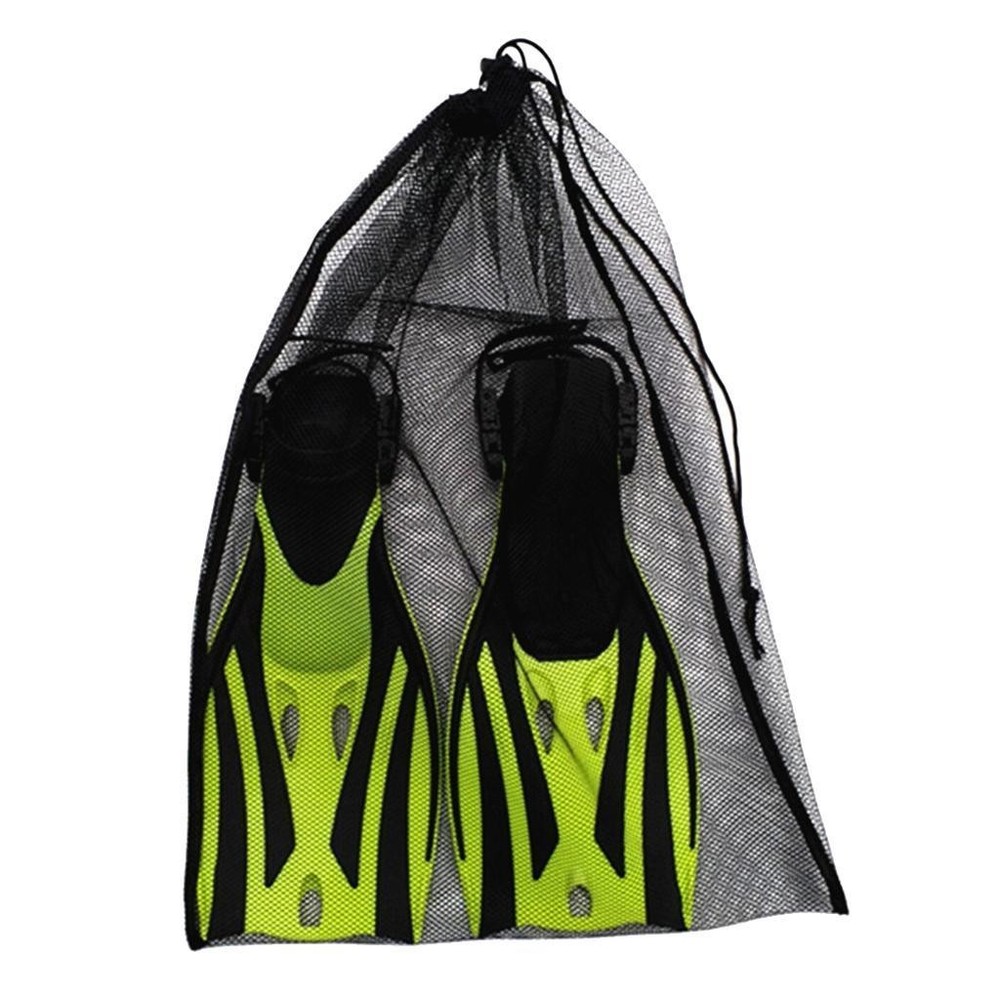 Multi Functional Drawstring Mesh Bag for Swim Beach Dive