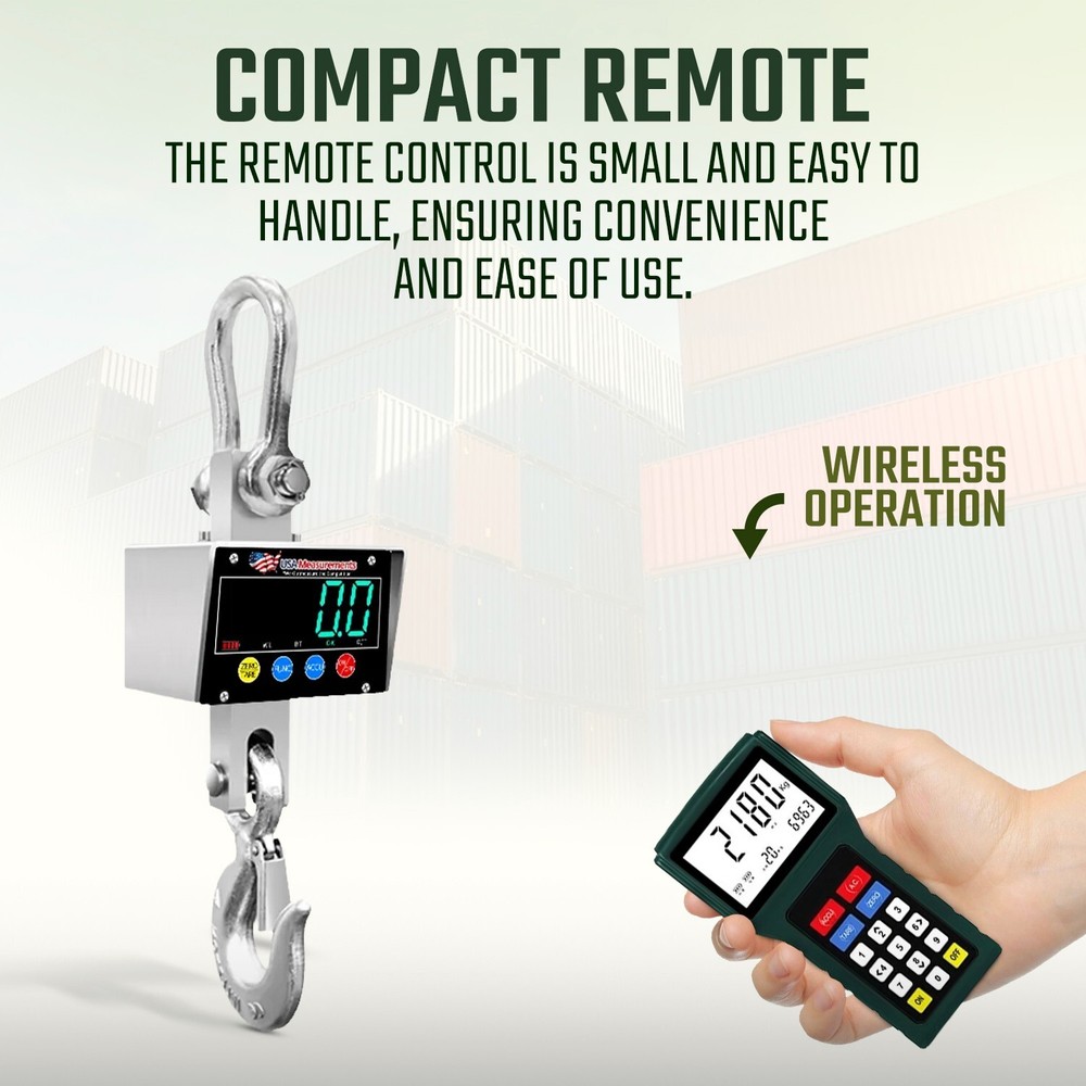 Stainless Steel 20,000 lb Crane Scale LED Display with Android App & Certificate