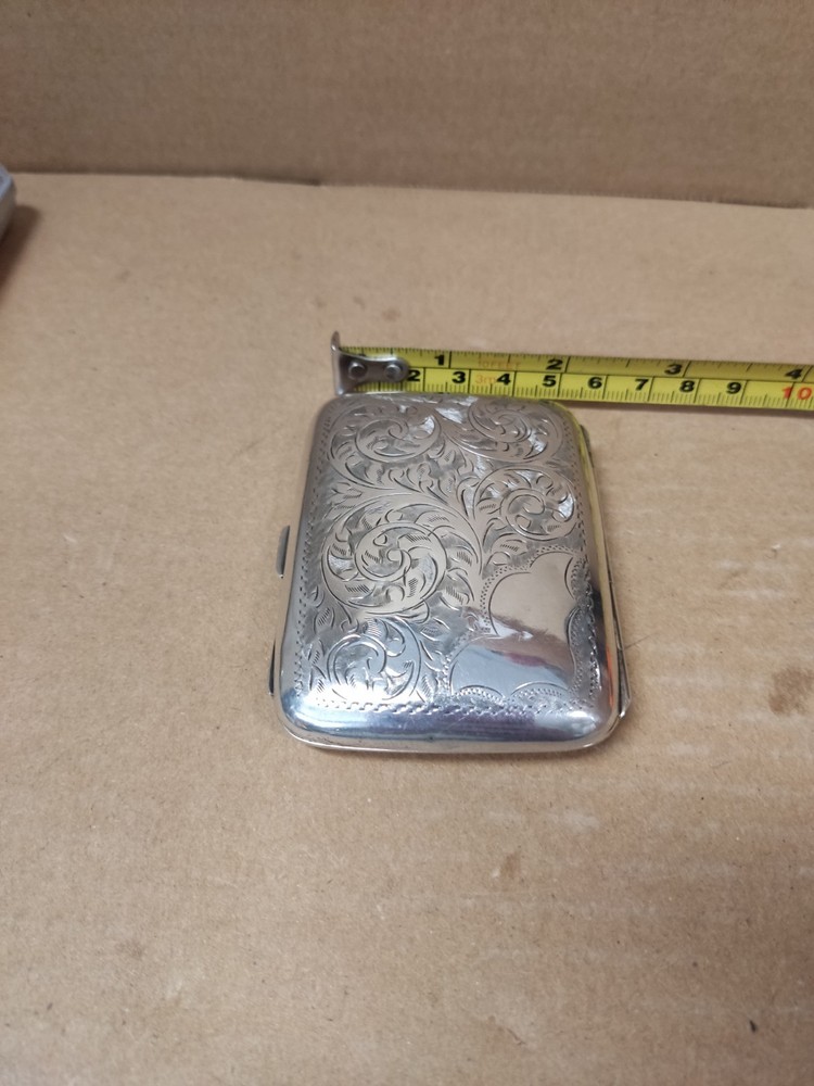 Antique Robert Pringle & Sons Solid Silver Cigarette Case- No Monogram. 45 Grams