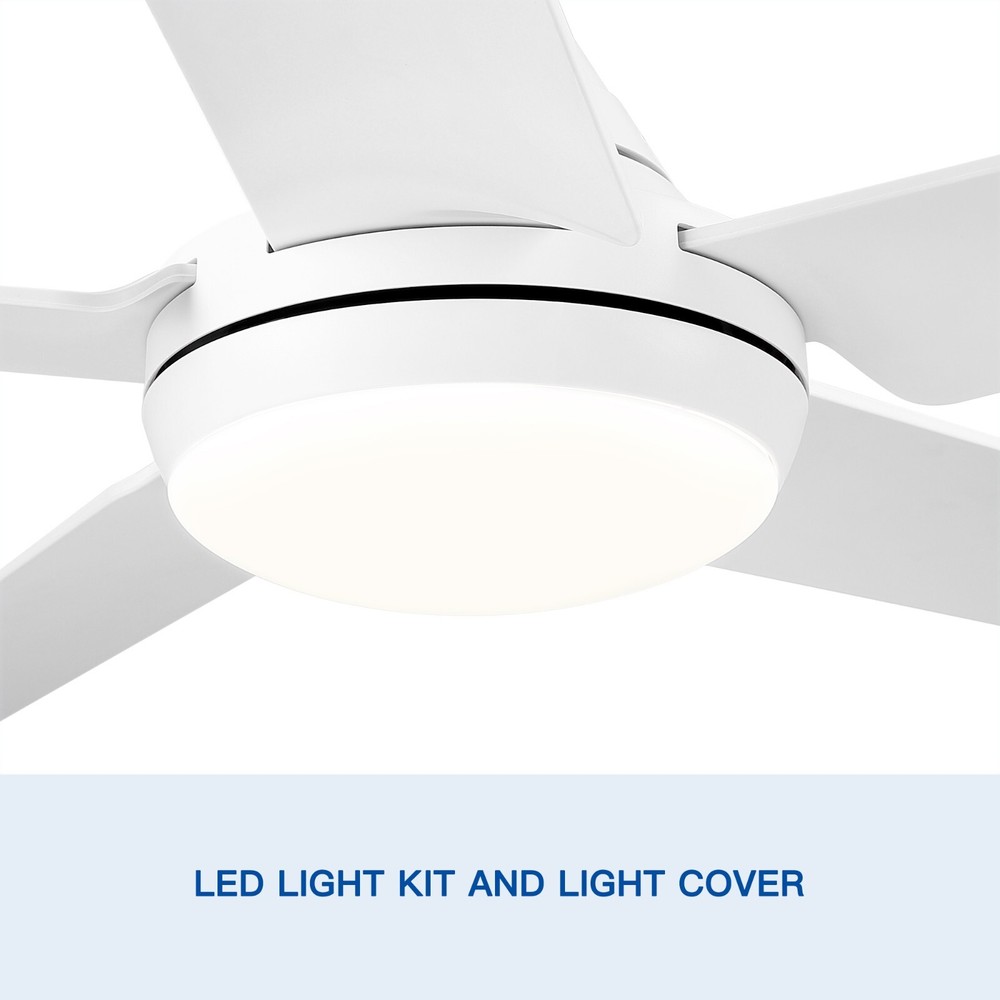 48 In Intergrated LED Ceiling Fan with White ABS Blade