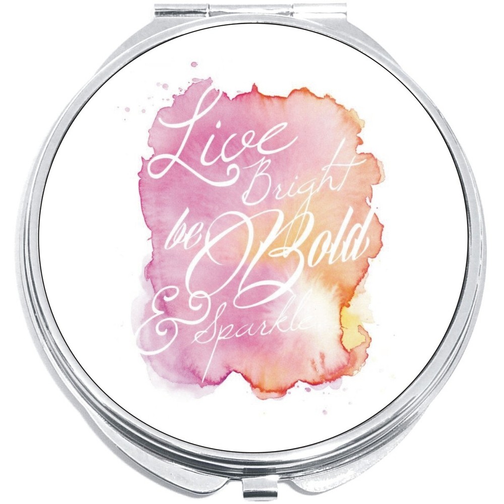Live Bright Be Bold Sparkle Compact with Mirrors - for Pocket or Purse