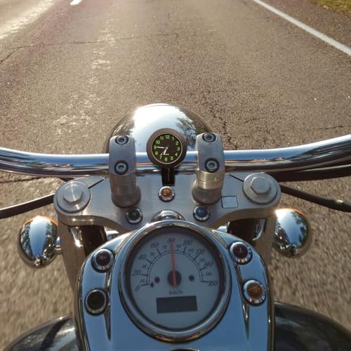 7/8 Handlebar Luminous Dial Motorcycle Clock, Waterproof Motorcycle Handlebar