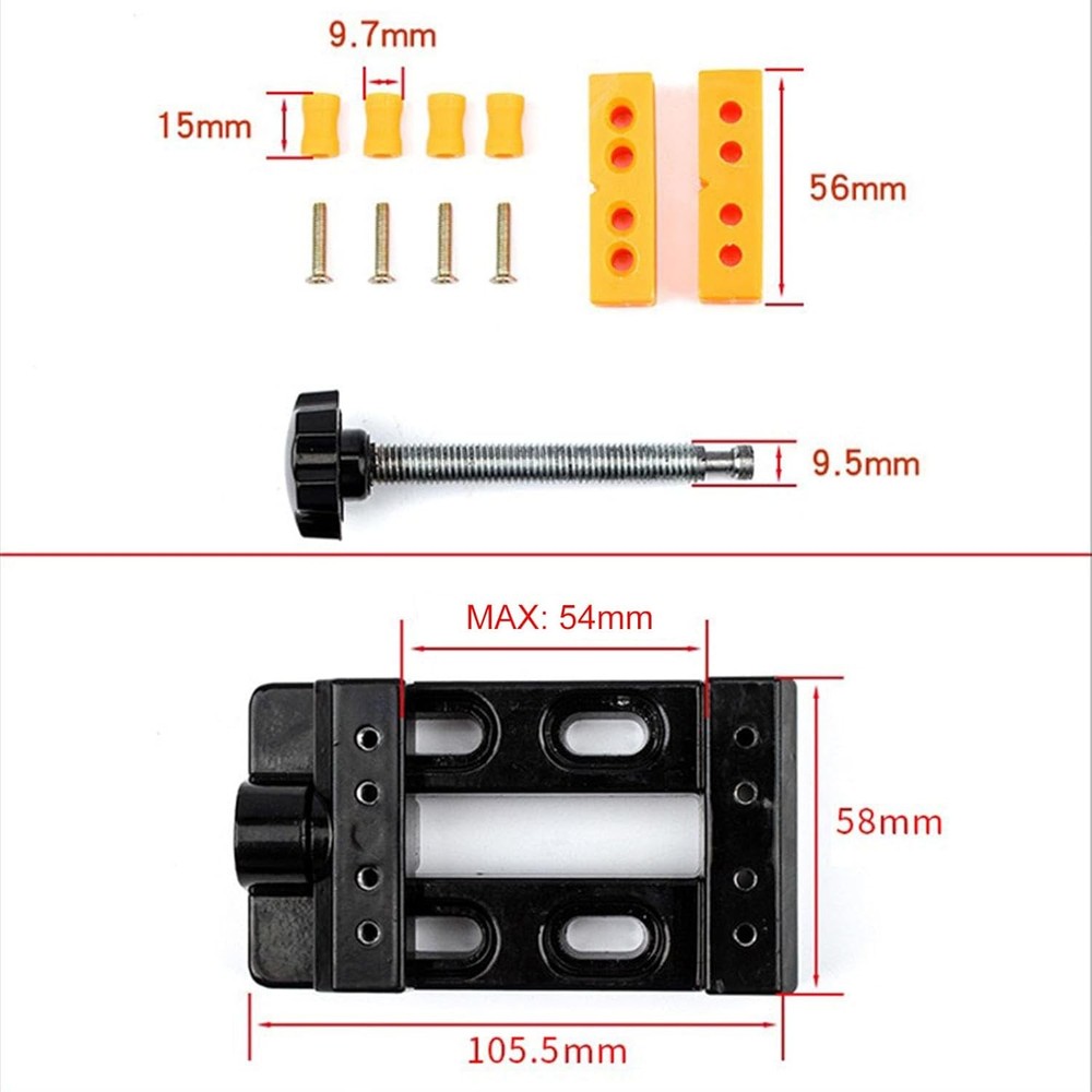 8 Hole Mini Multi-Function Flat Vise Clamp Bed Aluminum Alloy Bench Press Vice