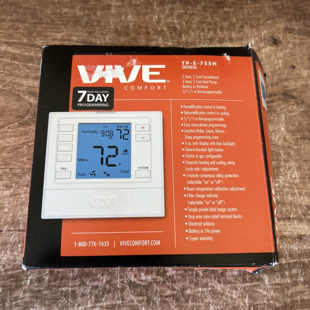 New VIVE Comfort TP-P-705 Programmable Thermostat |