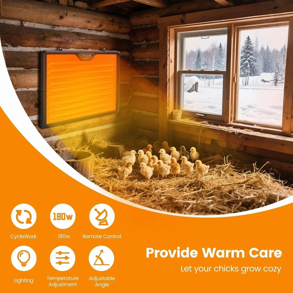 Chick Brooder Plate, 12"x16.5" Adjustable Double-Sided Heating Plate with LED