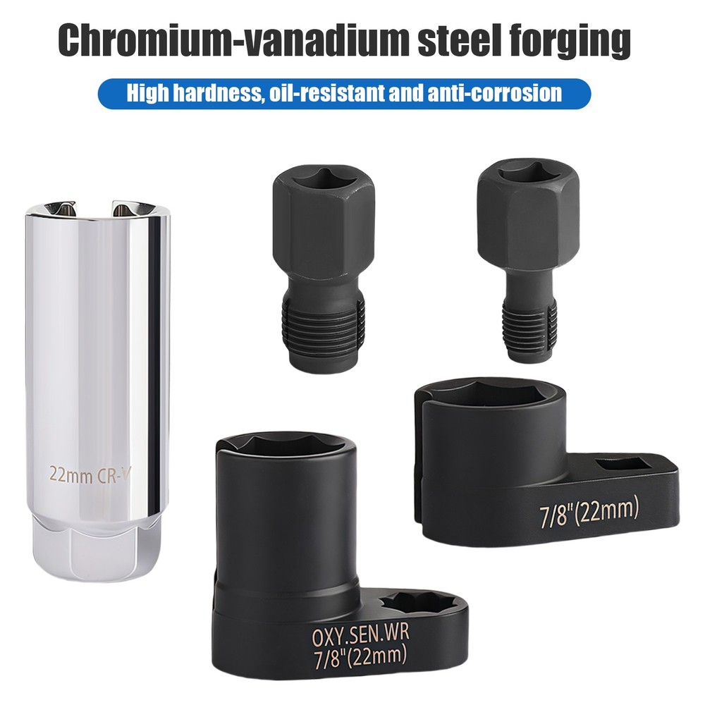 5PCS Offset O2 Oxygen Sensor Socket Set Automotive 02 Sensor Wrench Remover Tool