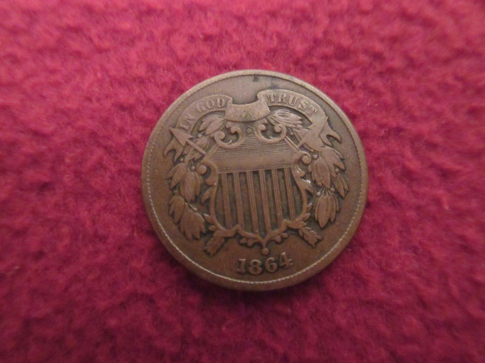 1864 U.S. Two Cent Piece  Higher Grade Original Coin