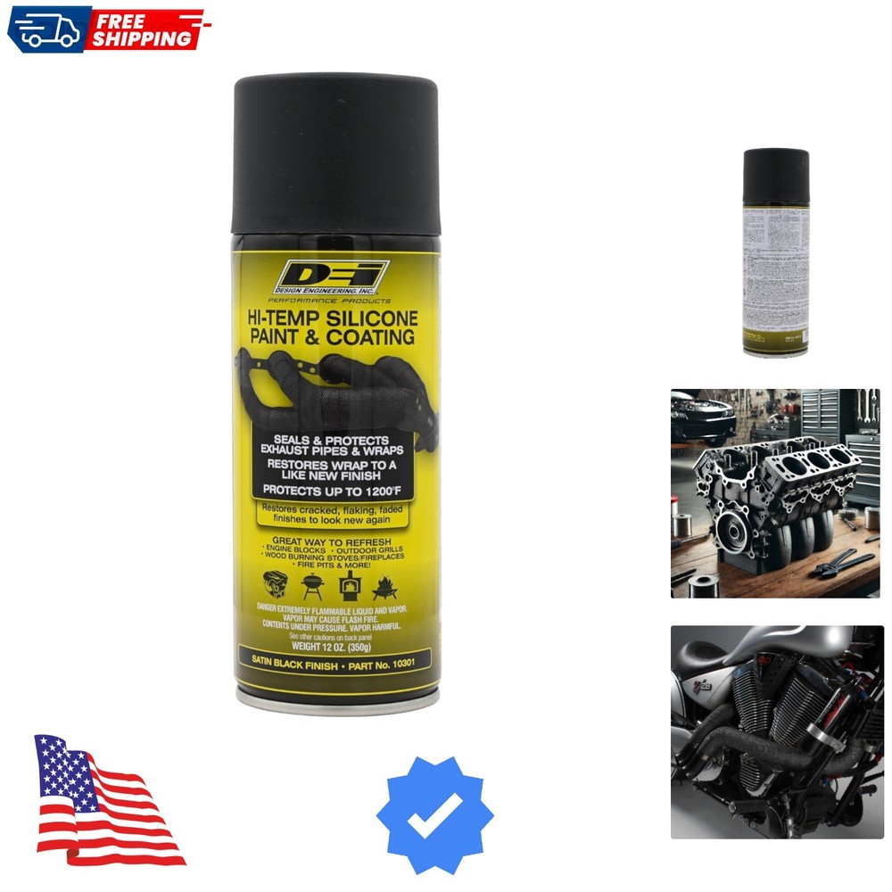 0 High-Temperature Silicone Coating Spray - Black, 1 CAN