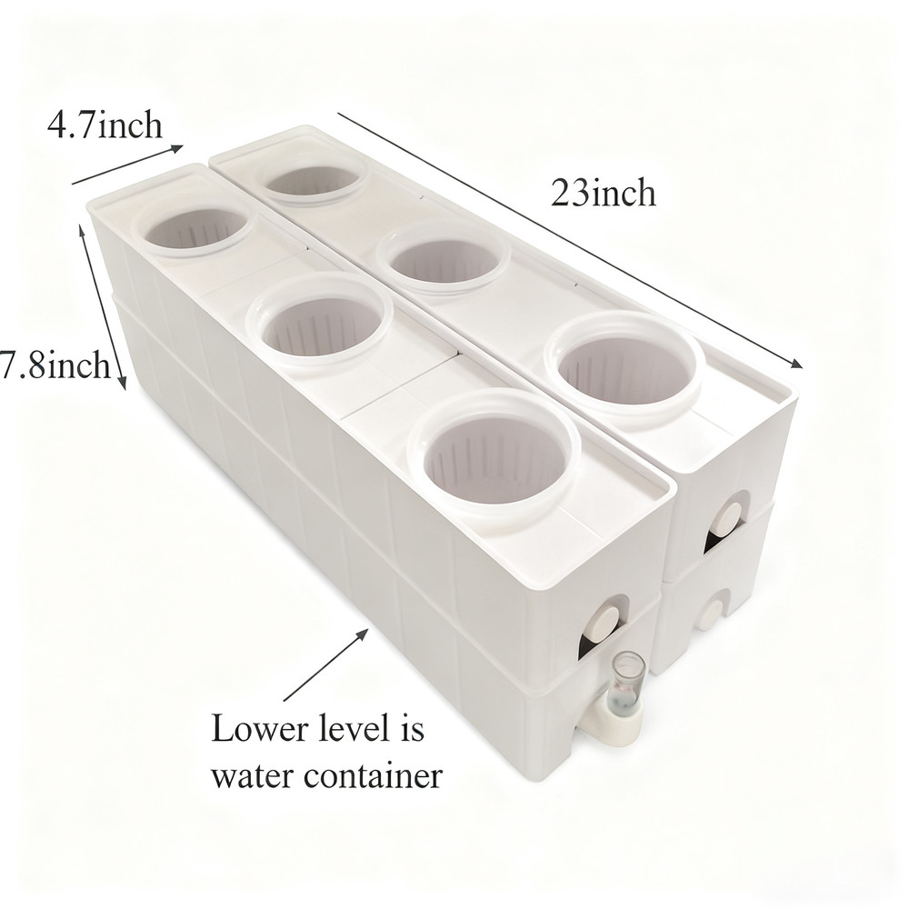 Square Hydroponic 6 Plant Site Grow Kit Garden System Tool with Pump Seed Start