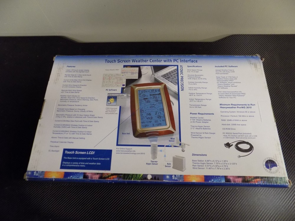 La Crosse Technology Touch Screen Weather W/Pc Interface WS-3610U-CH