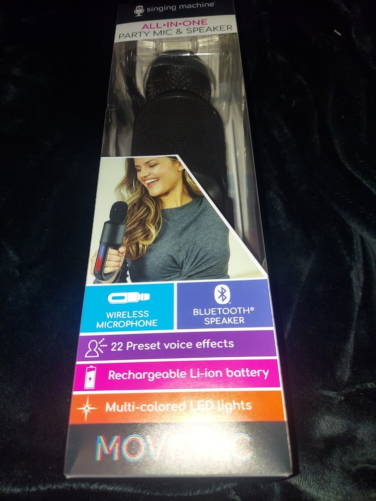 Singing Machine karaoke Move Microphone with Lighting,vocal effects