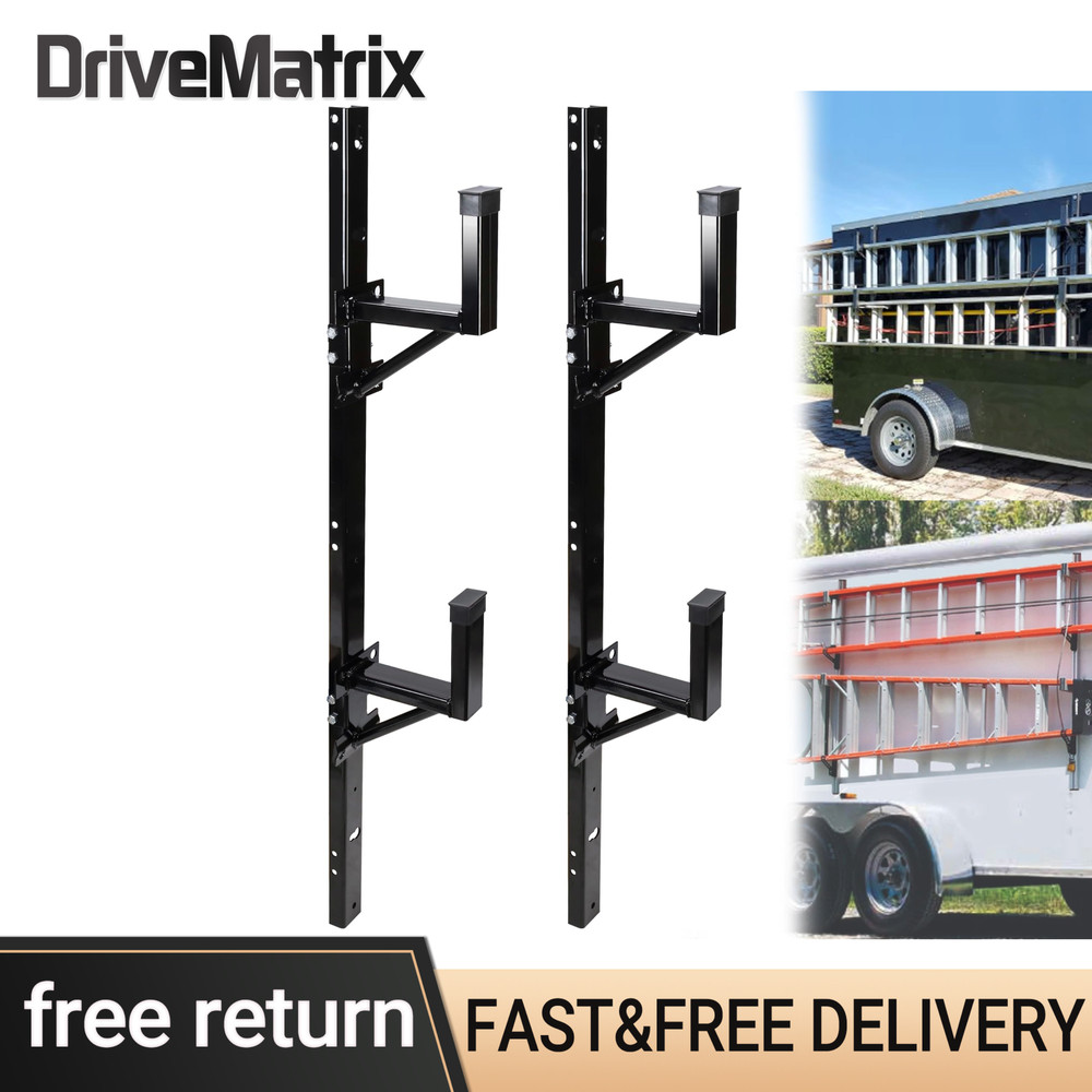 Adjustable Trailer Side Ladder Rack for Enclosed Trailers Exterior Wall Mount