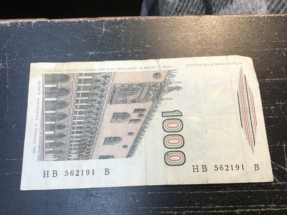 1982 Italy 1000 Lire Note