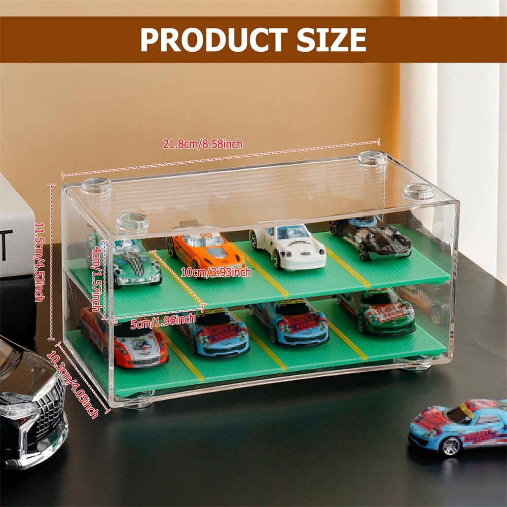 Storage Case 1/64 Scale for Matchbox Car Display Box Stackable Toy Car Organizer
