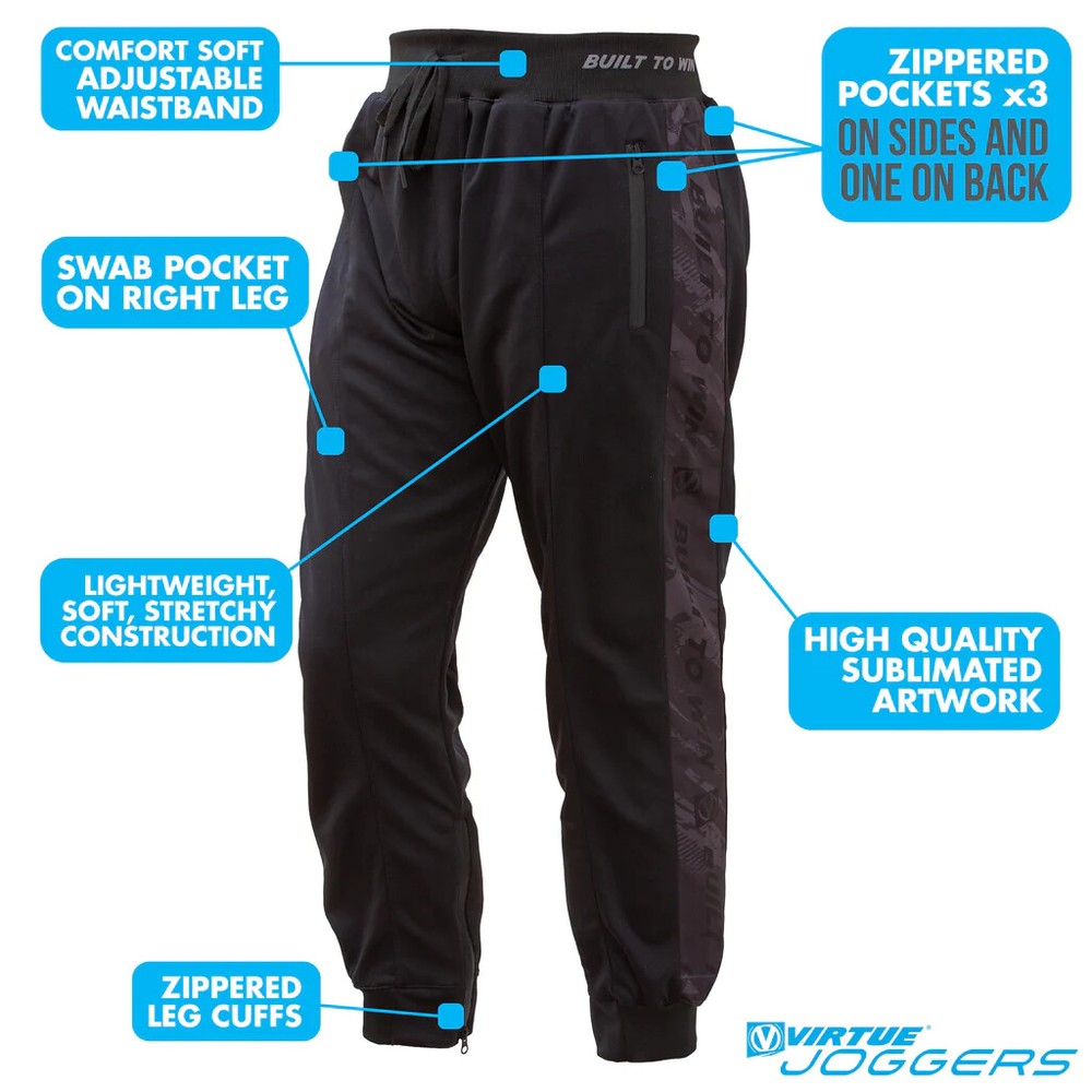 Virtue Jogger Pants - Built To Win - Graphic Black - Small