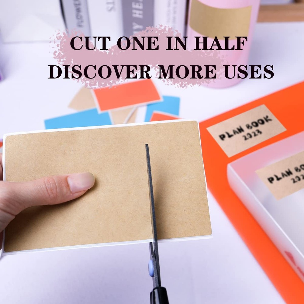 3 X 5 Inch Rectangle Adhesive Color Coding Stickers,Kraft Rectangle Labels -2...