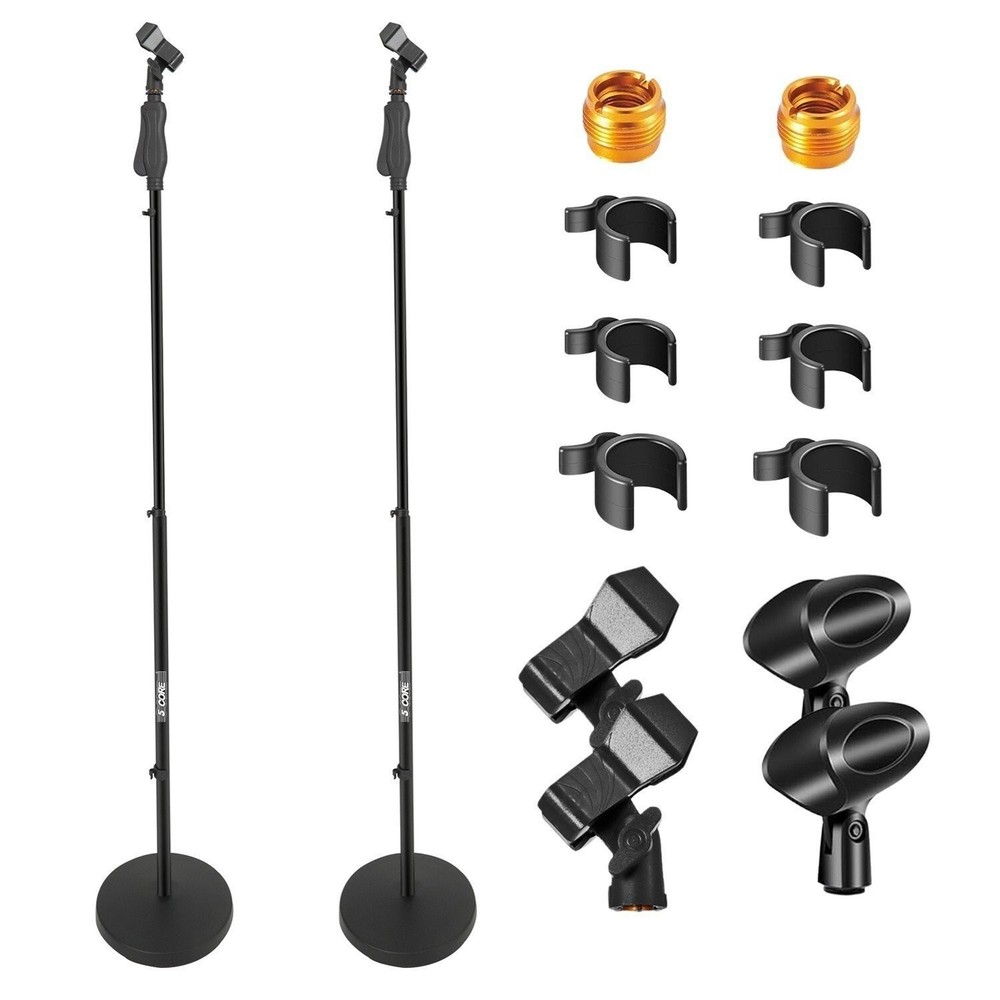 5Core Round-Base Floor Microphone Stand With Quick Release Single Hand Clutch