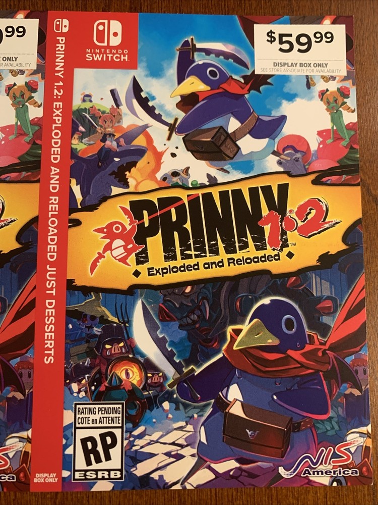 Prinny 1.2 Exploded Nintendo Switch - Authentic- RARE - Display Box Only