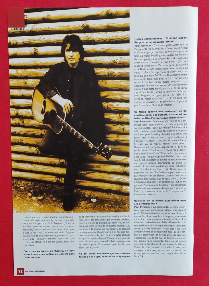 Press Article: Paul PERSONNE - June 2003 5 Pages