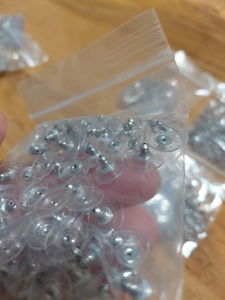 400 Pcs Lot Earring Clutch Backs Stoppers Studs Secure Hook Earring Silver Tone