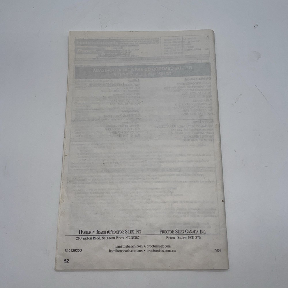 Black & Decker Shortcut Food Processor CFP10 Replacement Part Instruction Manual