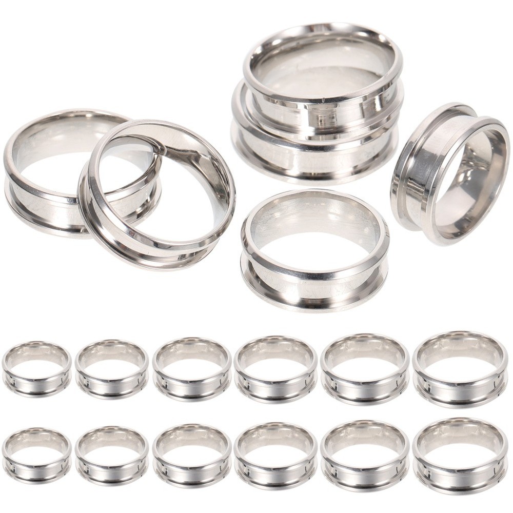 18pc Blanks Grooved Plain Finger Stainless Steel Finger Making