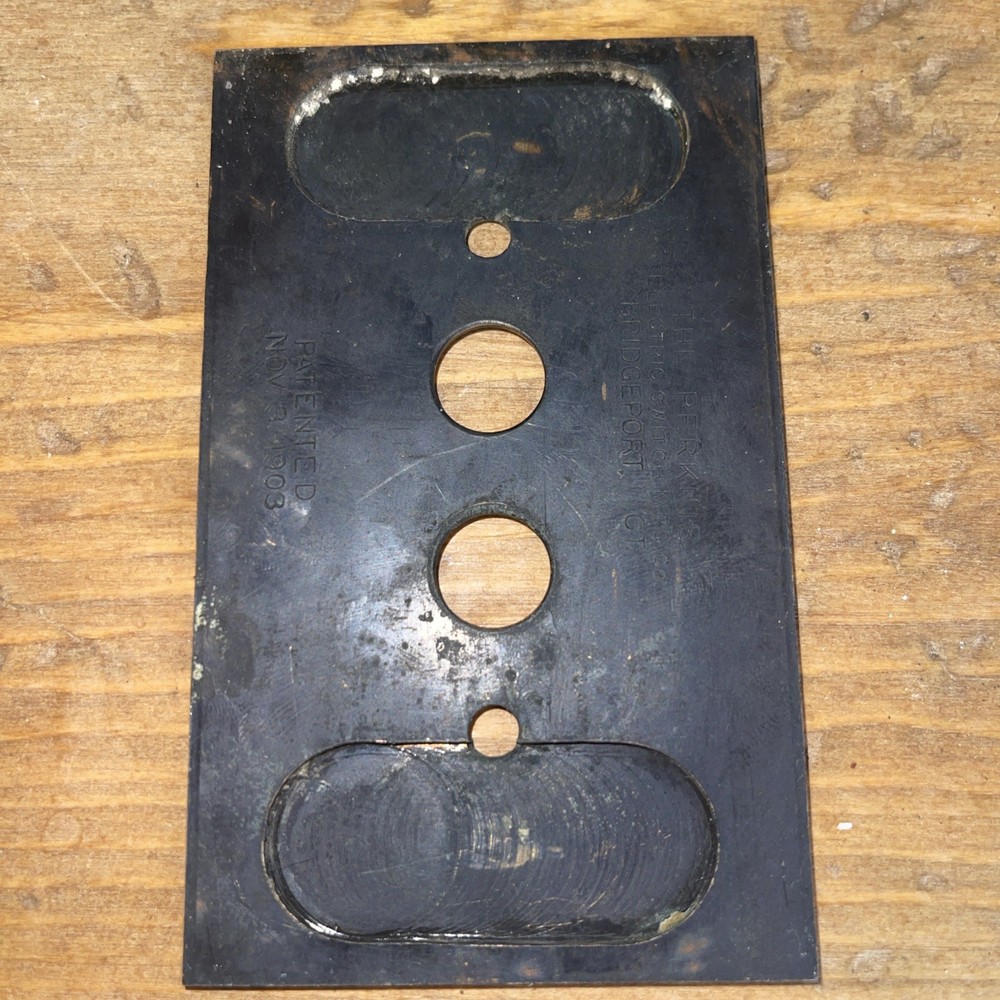 Vintage Brass Perkins Push Button Light Switch Wall Plate Covers .040 Thick