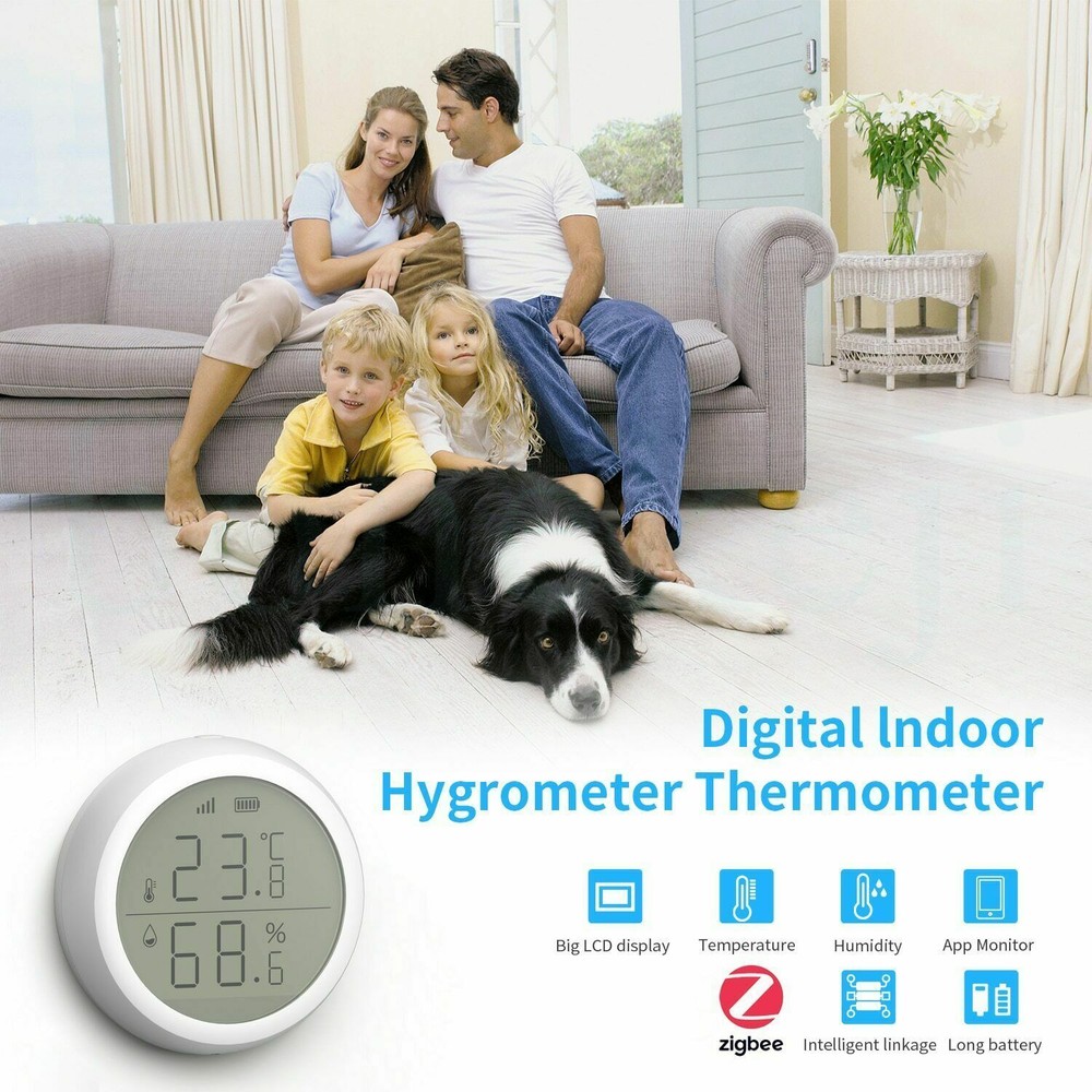 Tuya ZigBee Smart Temperature And Humidity Sensor Celsius Work with Alexa CA