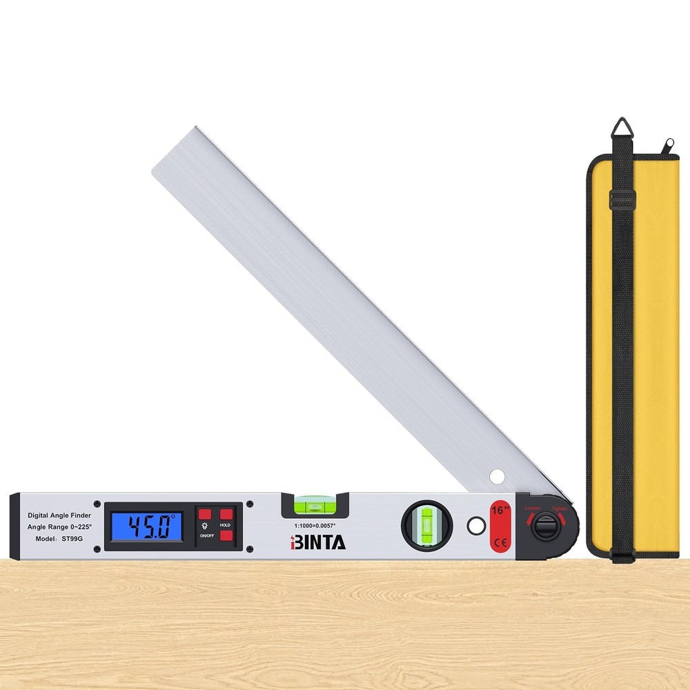 BINTA Digital Angle Finder Protractor 0-225° High Precision Measuring Tool Al...