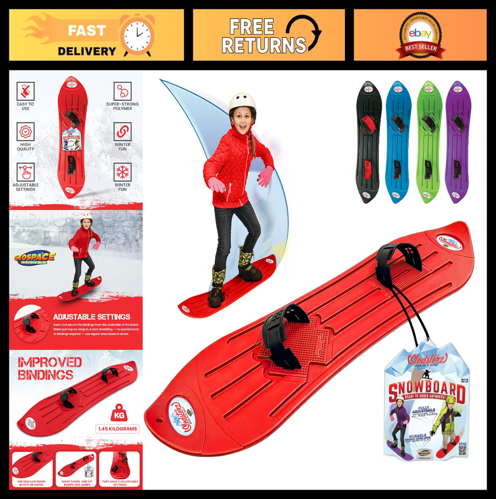 Kids Beginner Snowboard with Adjustable Bindings - Winter Fun for Ages 4-12