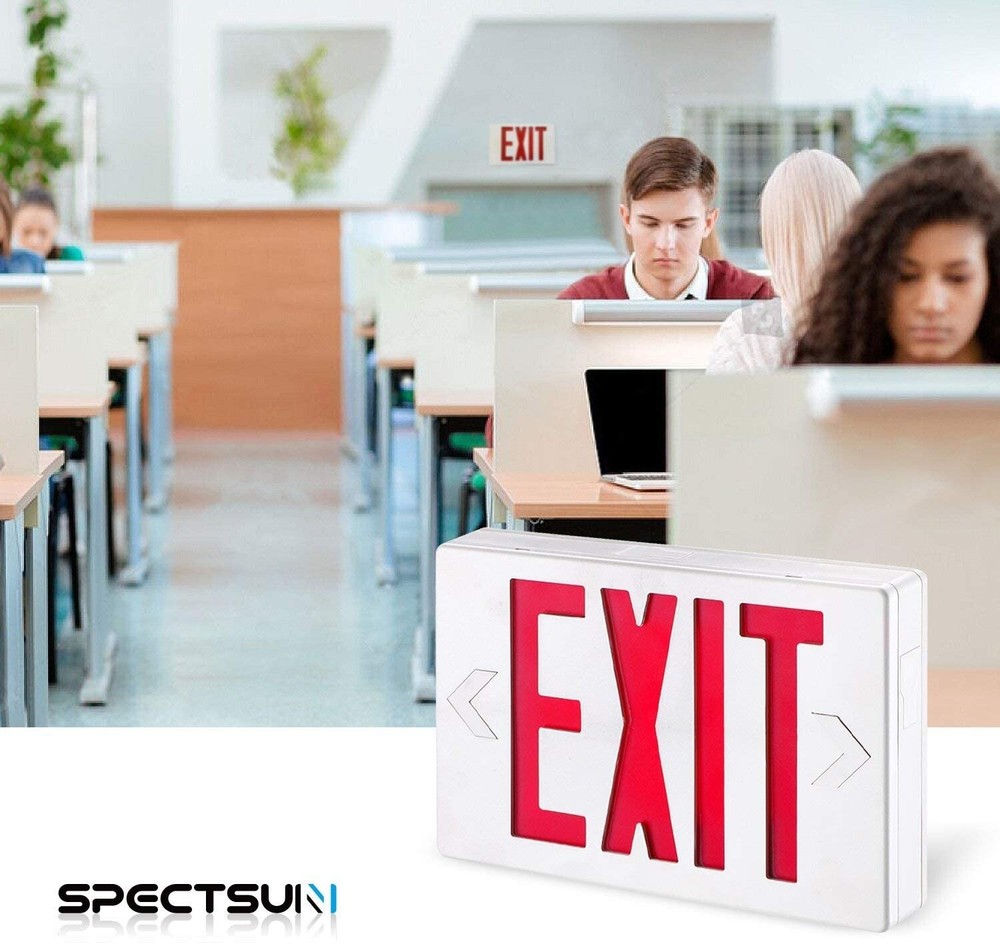 UL Listed 6 Packs Red Exit Sign & EXIT Light with Battery Backup for business.