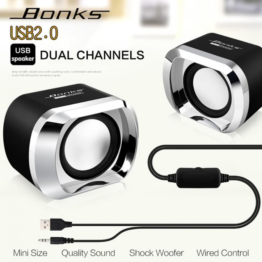 USB Computer Speaker 3.5mm Plug for Laptop Desktop MP3 Phone PC External Speaker