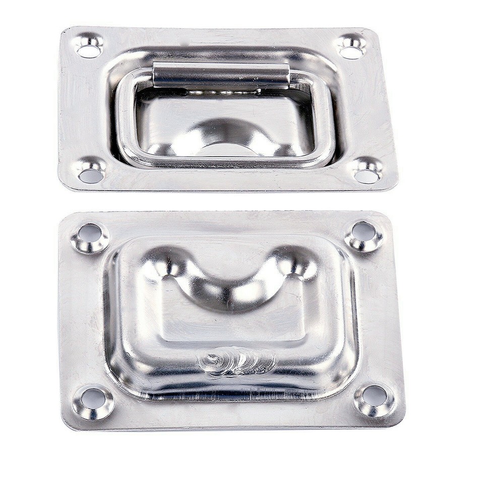 4X Stainless Steel Hatch Lift Pull Spring Handle Flush Mount 3"×2-3/16"