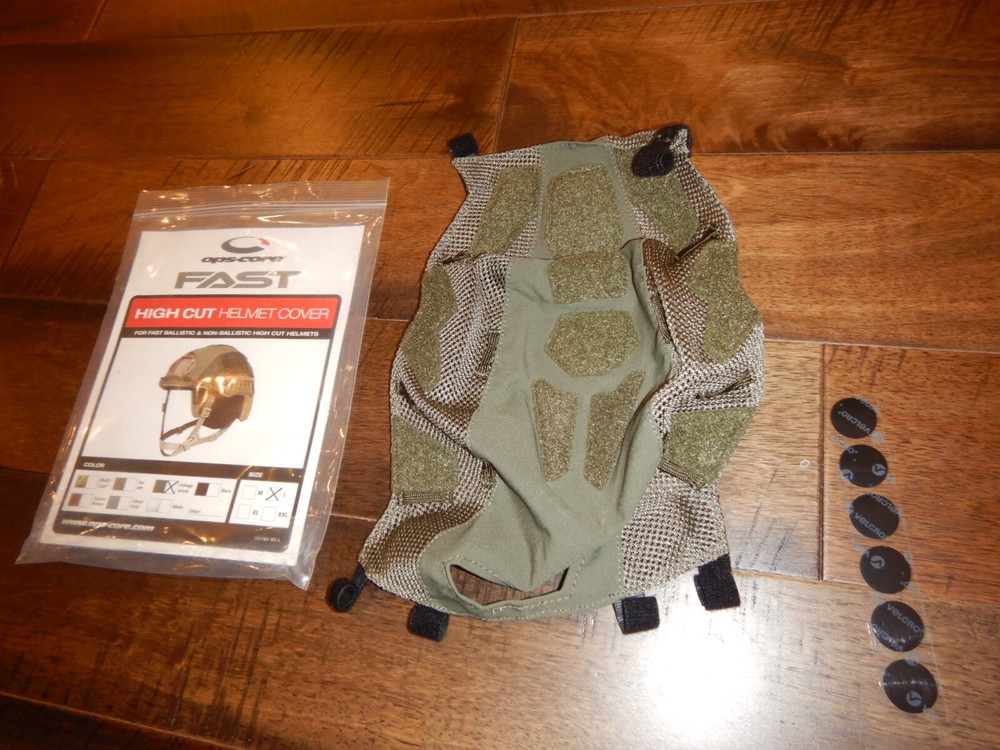 NEW * Ops-Core FAST High Cut Helmet Cover * Green * Solid Stretch LARGE