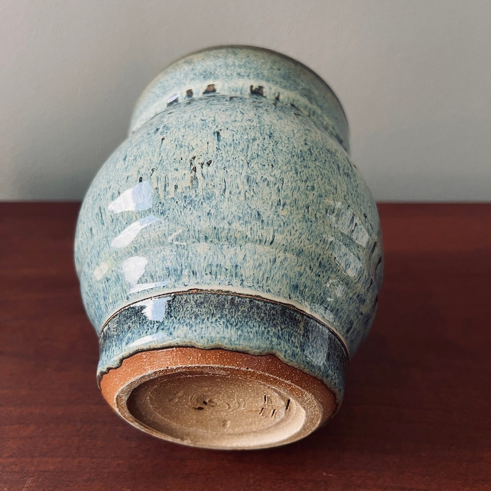Studio Hand Made Ceramic Blue Glaze Pot